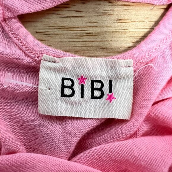 Bibi V-Neck Crisscross Back Short Sleeve Top Pink Womens Size Medium - Picture 8 of 9